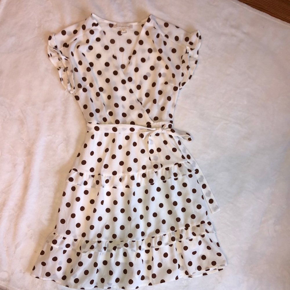 NWOT brown polka dot dress